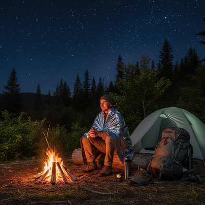 Rhino Rescue Emergency Blanket 1.6*2.1m Space Mylar Thermal for Outdoors, Hiking, Survival Blanket 10PC