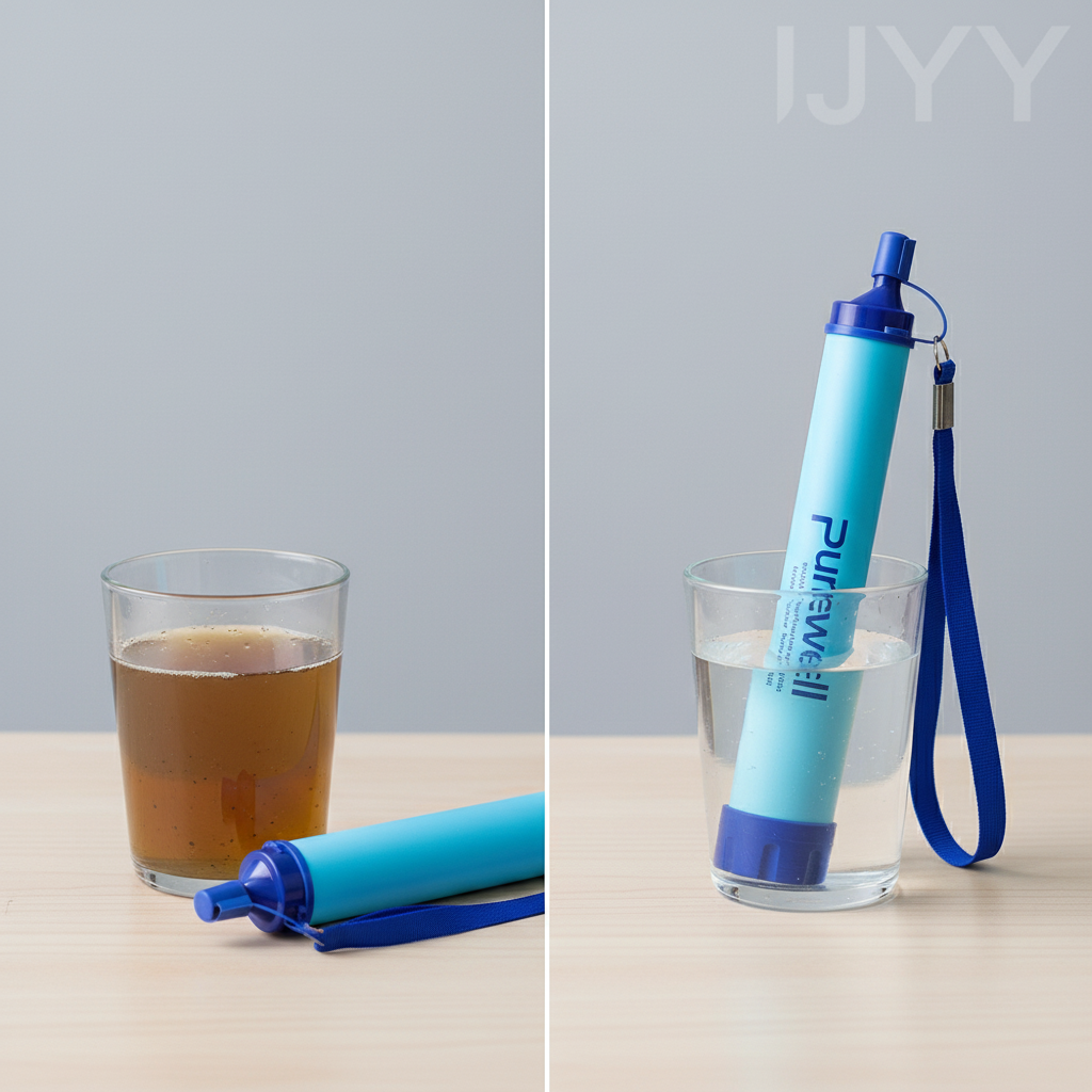 Outdoor Mini Water Filter Straw Camping Purification Portable Hiking Water Purifier for Survival or Emergency Supplies