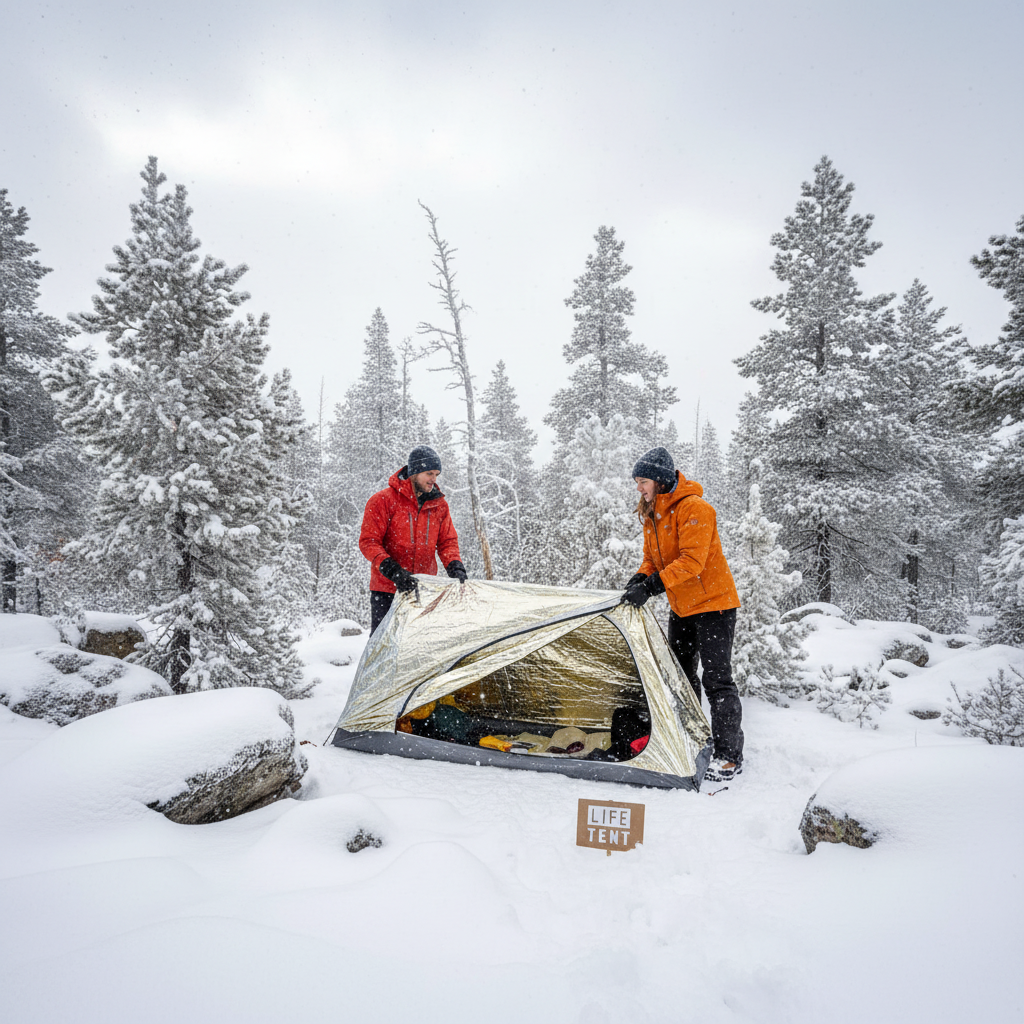 2 Person Emergency Shelter Bivy Survival Tent Kit Mylar Tube Tent Sleeping Bag Waterproof Outdoor SOS Thermal Blanket Reusable