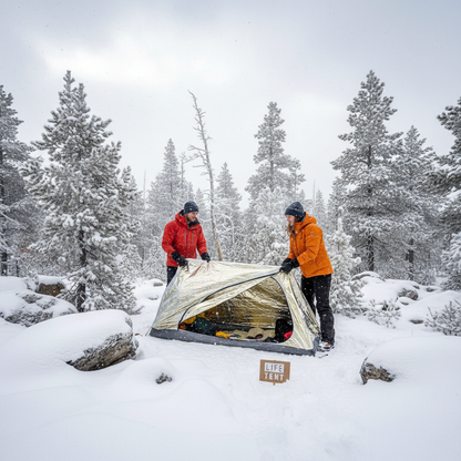 2 Person Emergency Shelter Bivy Survival Tent Kit Mylar Tube Tent Sleeping Bag Waterproof Outdoor SOS Thermal Blanket Reusable