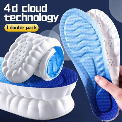4D Massage Shoes Insoles Super Soft Latex Sports Insole for Feet Running Basket Shoe Sole Arch Support Orthopedic Inserts Unisex