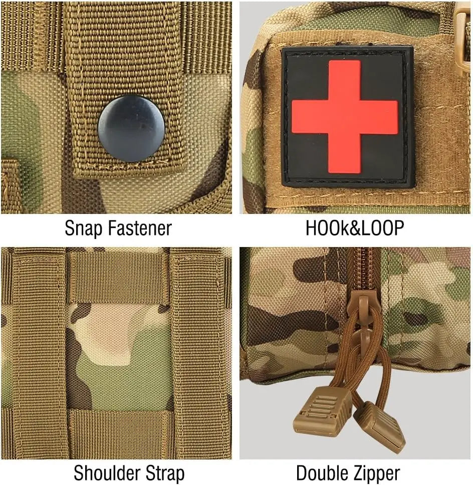 315 Pieces First Aid Kit, Tactical Survival Kit Camping, Hunting, Hiking, etc. Multi-Purpose Portable Mountaineering Bag