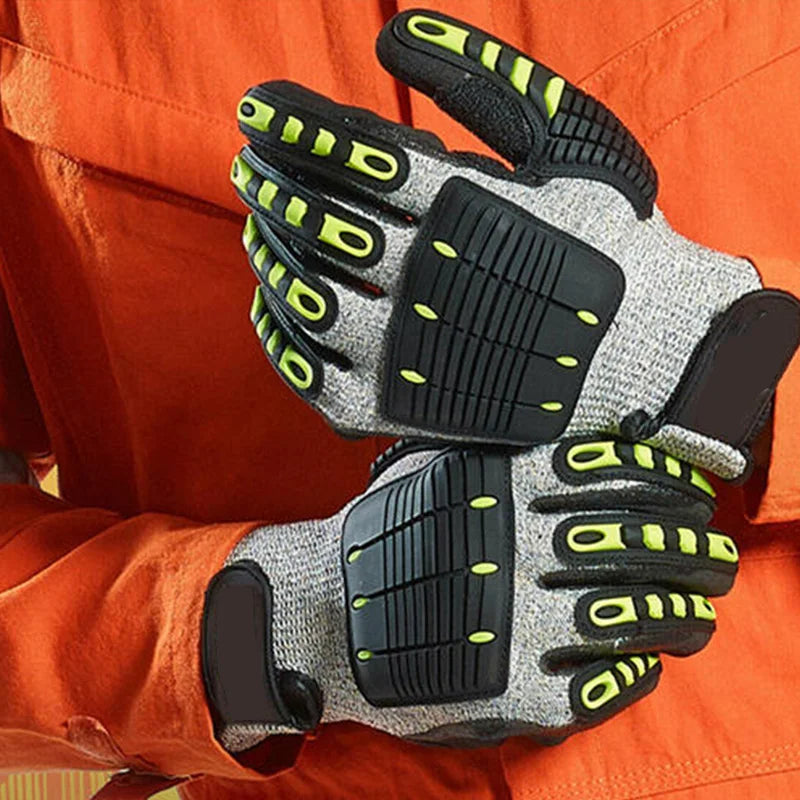 NMSafety Anti Vibration Safety Work Glove Shock Resistant Glove Anti Impact Mechanics Protective Work Gloves