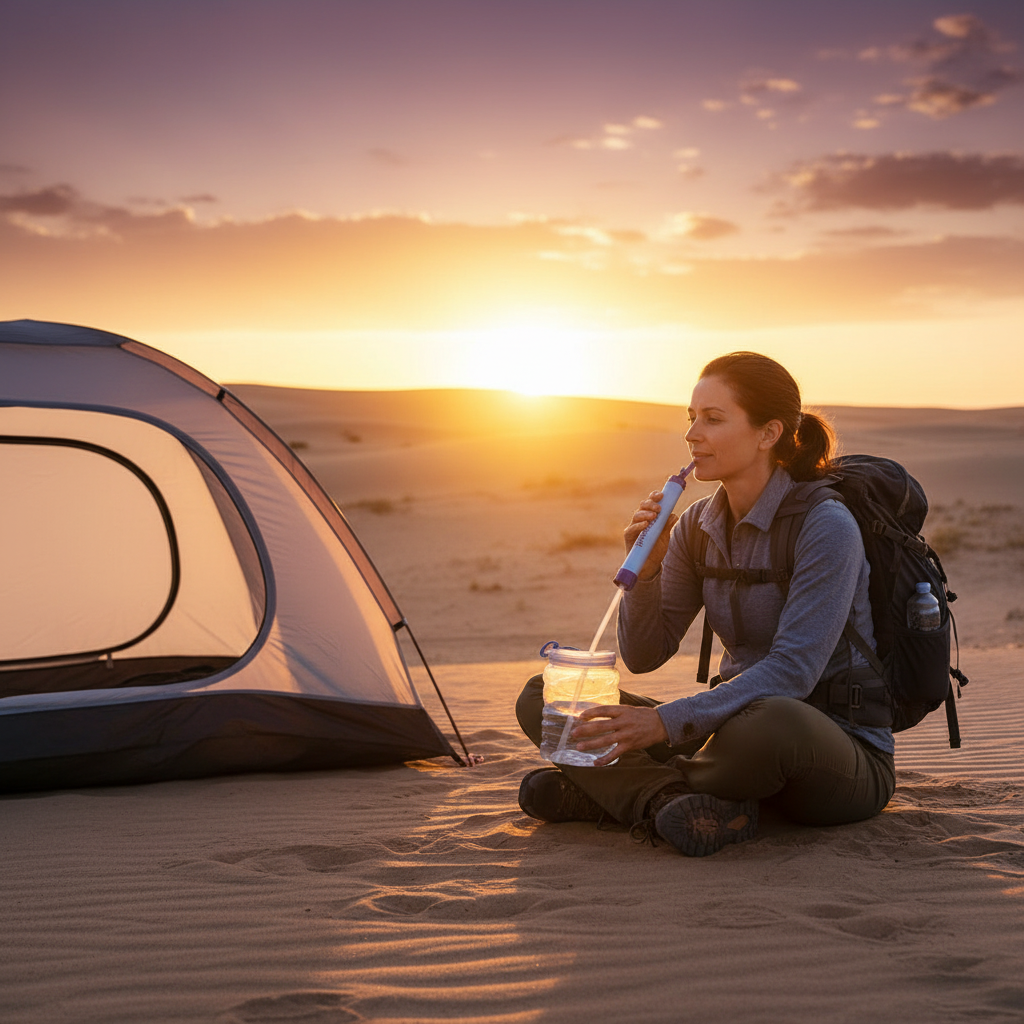 Outdoor Mini Water Filter Straw Camping Purification Portable Hiking Water Purifier for Survival or Emergency Supplies